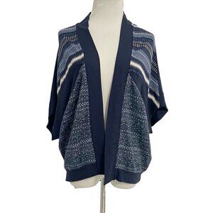 Desigual Size Medium Cardigan Open Front Knit Abstract Art to Wear Boho